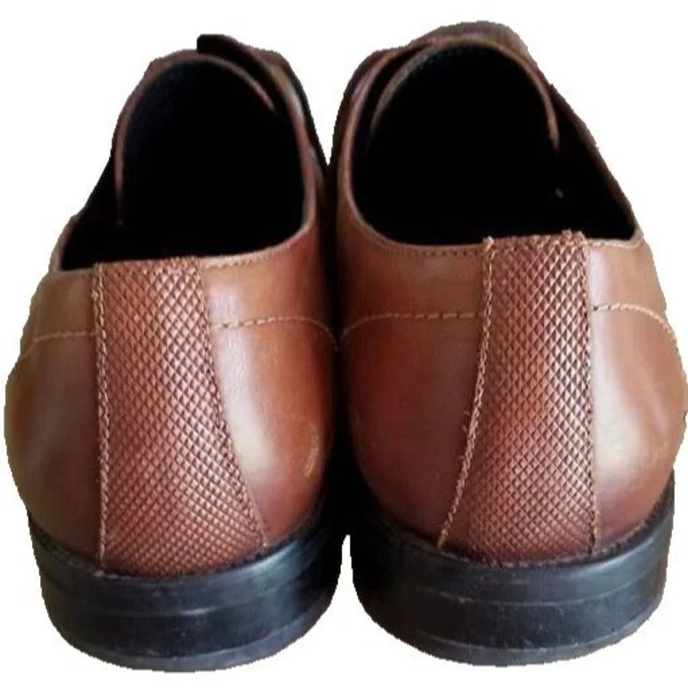 Kenneth Cole Brown Leather Men's Shoes US Size 9M Oxford Dress Money Clip